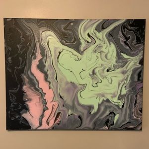 Abstract acrylic “The honey badger don’t give a”